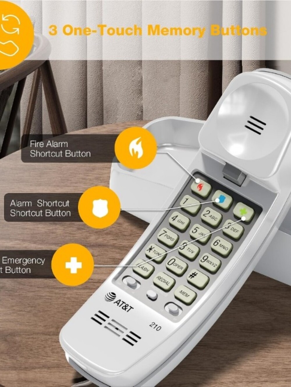 AT&T Trimline Telephone - White Corded